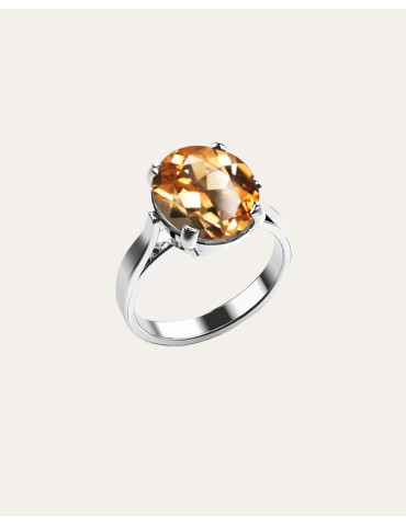 Bague en Argent et Citrine "Alice" Aloe Bijoux
