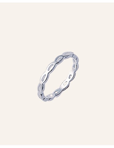Bague tresse lisse en argent 925 Aloe Bijoux