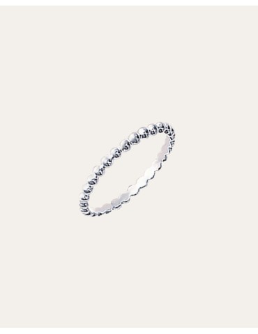 Bague fine perlée en argent 925 Aloe Bijoux