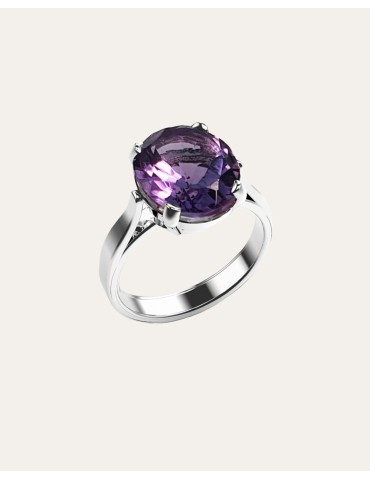 Bague en Argent avec Améthyste "Alice" Aloe Bijoux