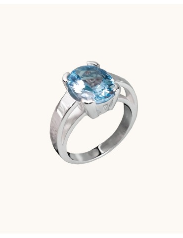 Bague en Argent et topaze bleue - Louane Aloe Bijoux