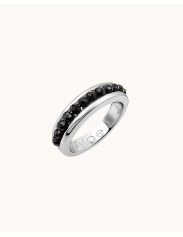 Bague Spinelle noir "esprit Alliance"GM en Argent 925 Aloe Bijoux