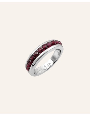 Bague Grenat"esprit Alliance"GM en Argent 925 Aloe Bijoux