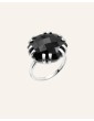 Bague Onyx en Argent 925 PM - Hexagone 15mm Aloe Bijoux