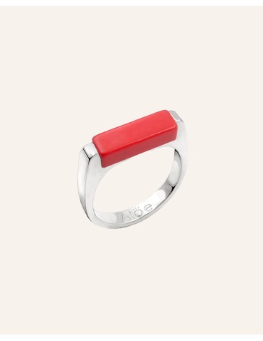 Bague Agate rouge en Argent 925 - Prisme Aloe Bijoux
