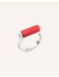 Bague Agate rouge en Argent 925 - Prisme Aloe Bijoux