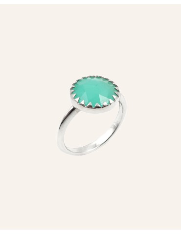 Bague Chrysoprase en Argent 925 - Juliette Aloe Bijoux