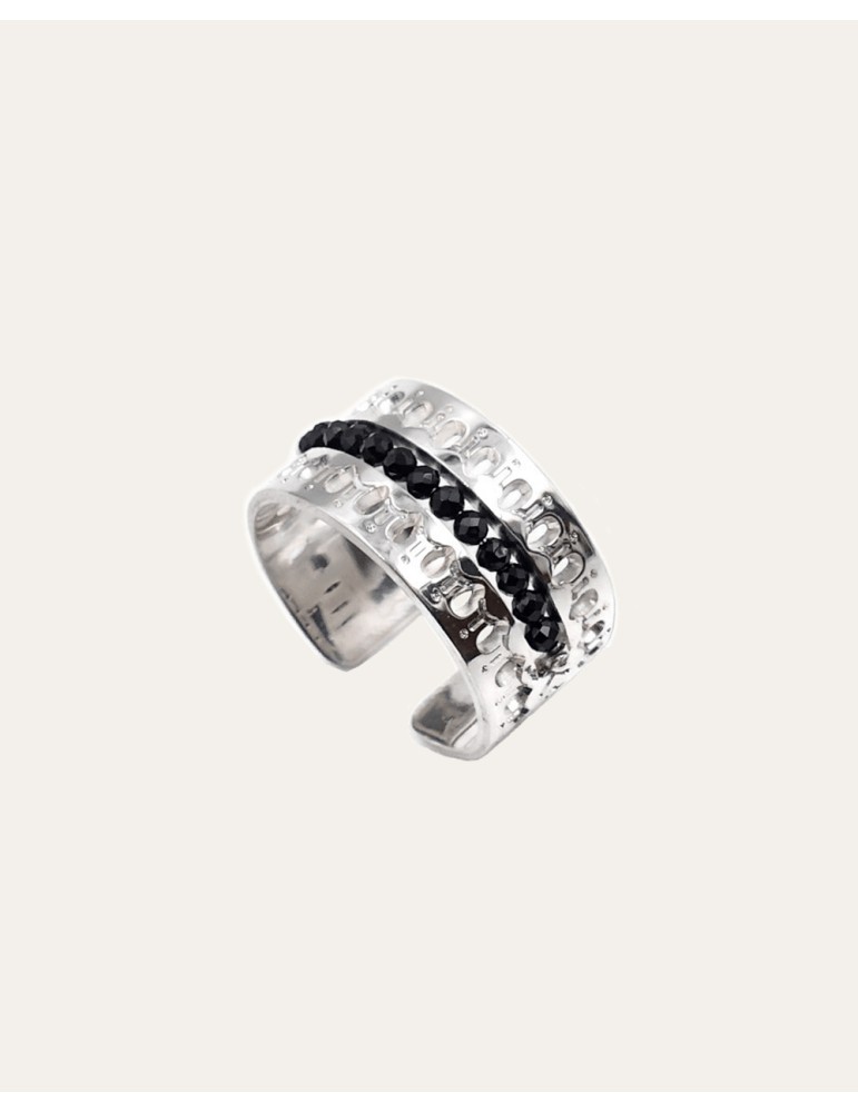 Bague Spinelle noir en Argent 925 - Ornela Aloe Bijoux