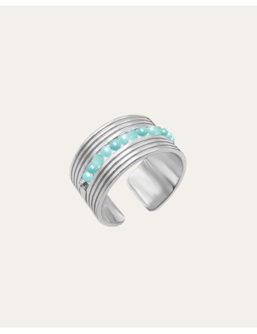 Bague Amazonite en Argent 925 - Code Aloe Bijoux