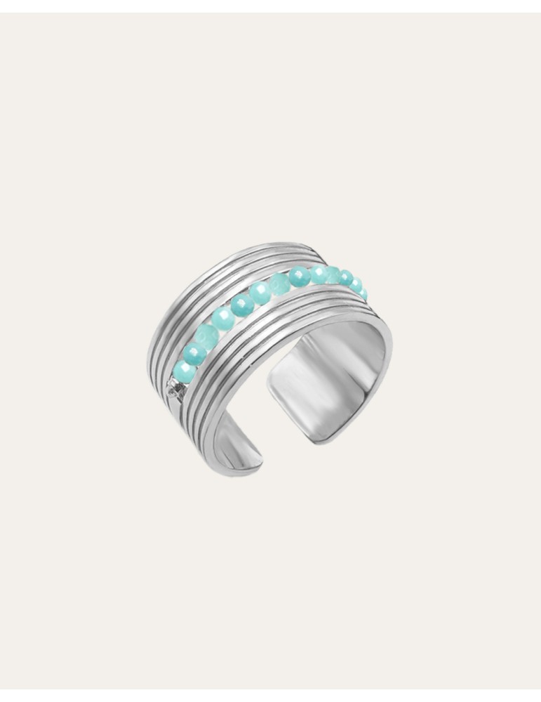 Bague Amazonite en Argent 925 - Code Aloe Bijoux