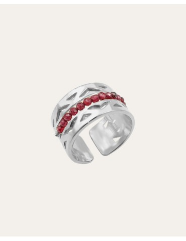 Bague Grenat en Argent 925 - Aloé Aloe Bijoux