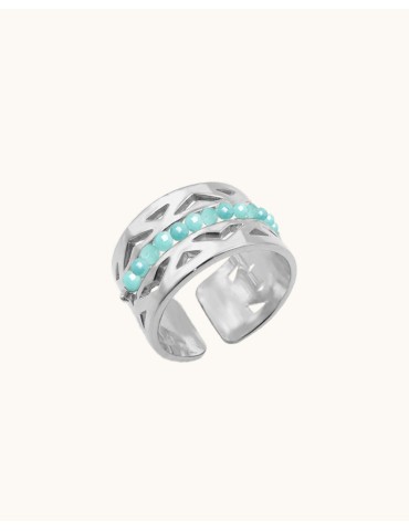 Bague Amazonite en Argent 925 - Aloé Aloe Bijoux