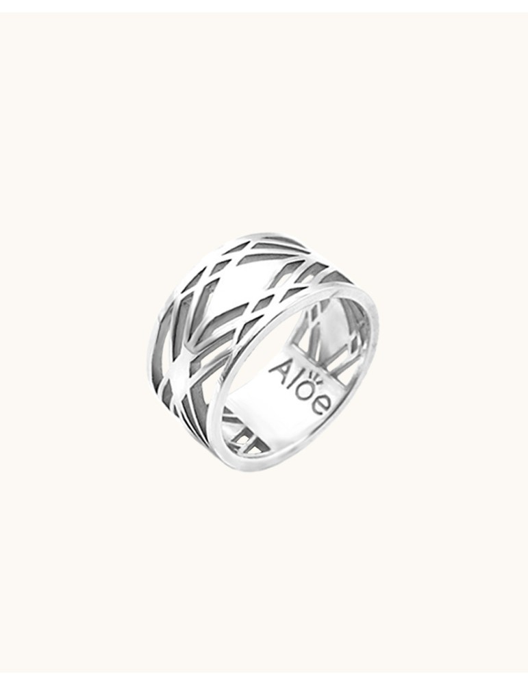 Bague Graphique Argent 925 Aloe Bijoux