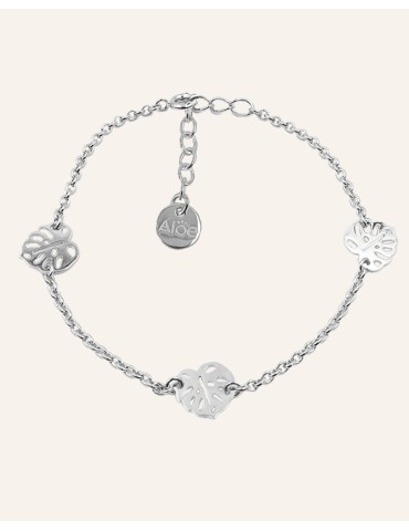 Bracelet 3 feuilles Monstera en Argent 925 Aloe Bijoux