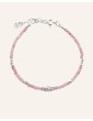 Bracelet perles Tourmaline rose 2mm en Argent 925 - Elia Aloe Bijoux