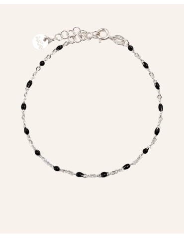 Bracelet argent & résine noire Aloe Bijoux