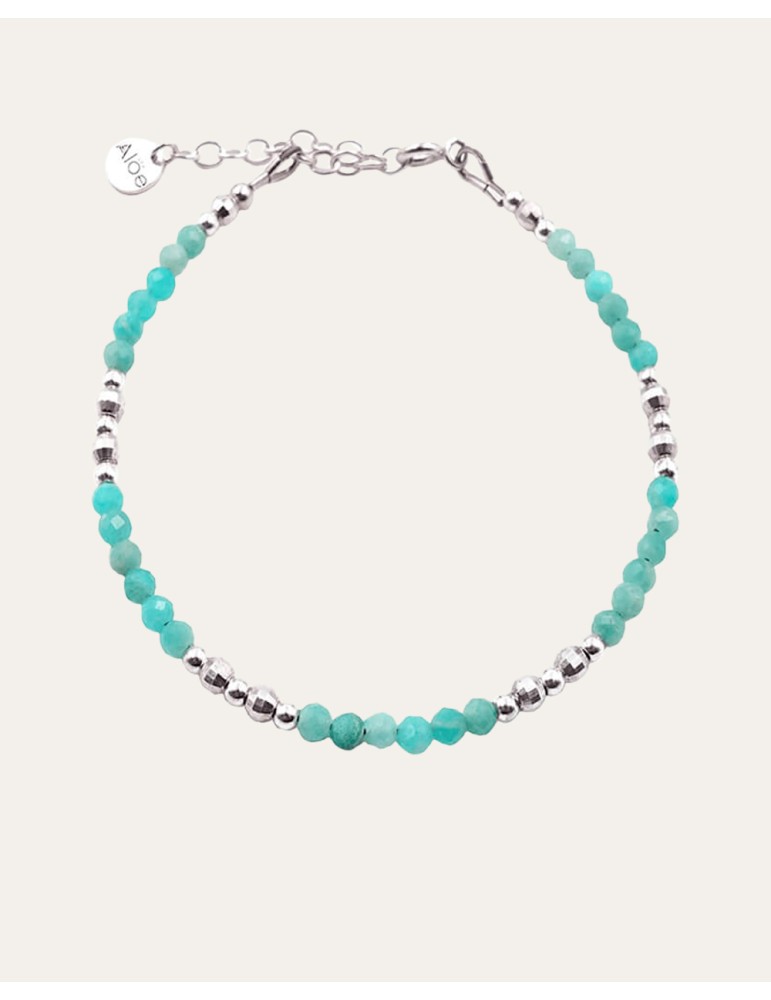 Bracelet perles Amazonite 3mm et Argent 925 - Zélie Aloe Bijoux Bracelet perles Amazonite 3mm et Argent 925 - Zélie Aloe Bijoux