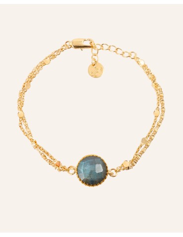 Bracelet double chaînes & Labradorite - Juliette Aloe Bijoux
