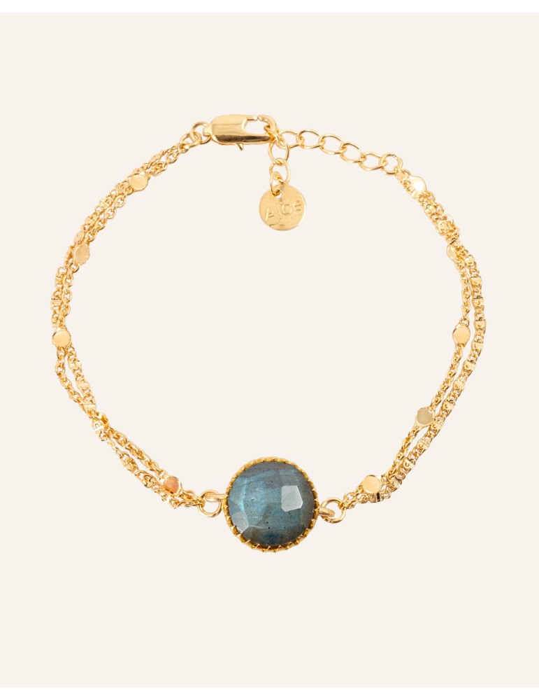 Bracelet double chaînes & Labradorite - Juliette Aloe Bijoux