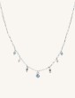 Collier pampilles topaze, aigue-marine & perles en argent Aloe Bijoux