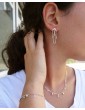 Collier pampilles topaze, aigue-marine & perles en argent Aloe Bijoux