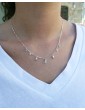 Collier pampilles topaze, aigue-marine & perles en argent Aloe Bijoux
