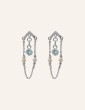 Boucles d'oreilles pendantes perles & topaze en argent Aloe Bijoux