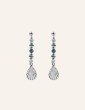Boucles d'oreilles pendantes en argent émeraude et saphir Aloe Bijoux