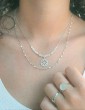 Collier floral en argent et pierre de lune Aloe Bijoux