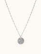 Collier en argent avec petite médaille martelée Aloe Bijoux