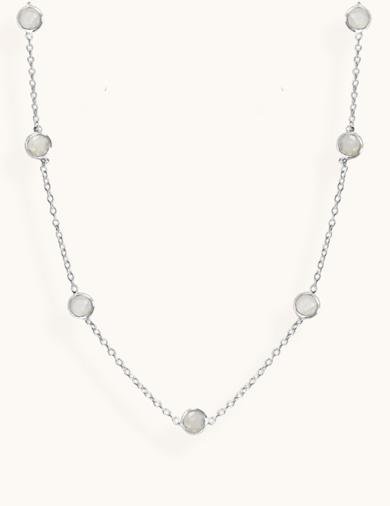 Collier en argent chaine avec pierres de lune Aloe Bijoux Collier en argent chaine avec pierres de lune Aloe Bijoux