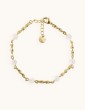 Bracelet torsadé Plaqué Or et Pierre de Lune Aloe Bijoux