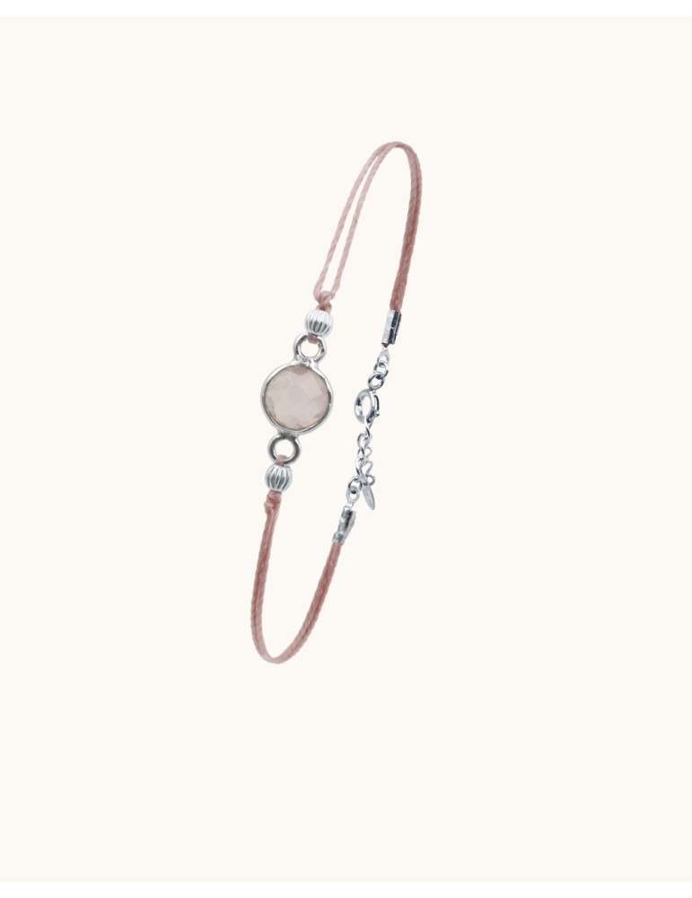 Bracelet cordon Argent et Quartz rose Aloe Bijoux Bracelet cordon Argent et Quartz rose Aloe Bijoux