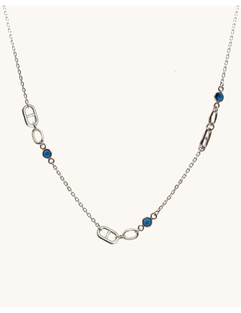 Collier cyanite et maille marine en argent Aloe Bijoux Collier cyanite et maille marine en argent Aloe Bijoux