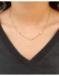 Collier pierres de lune rectangles en plaqué or Aloe Bijoux