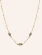 Collier Labradorites rectangles en plaqué or Aloe Bijoux
