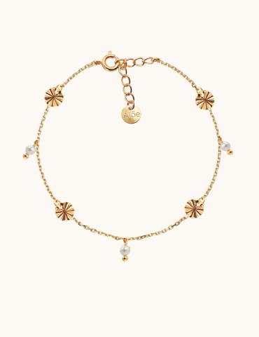 Bracelet pastilles soleil et perles de culture Aloe Bijoux