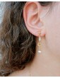 Boucles d'oreilles soleil et perle de culture Aloe Bijoux