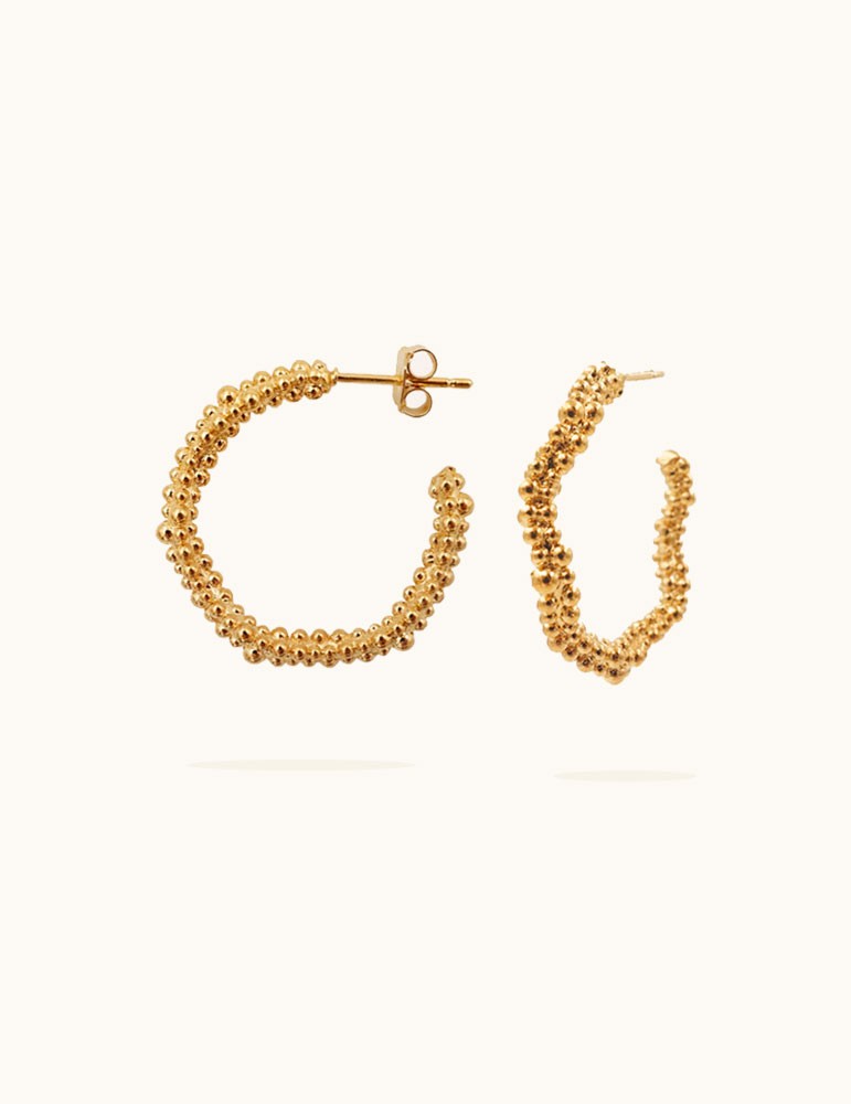 Créole ondulée et perlée en plaqué or Aloe Bijoux Créole ondulée et perlée en plaqué or Aloe Bijoux