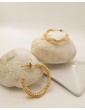 Créole ondulée et perlée en plaqué or Aloe Bijoux