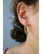 Créole ondulée et perlée en plaqué or Aloe Bijoux