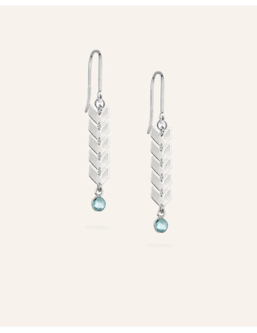 Boucles d'oreilles Topaze bleue en Argent 925 - Antica Aloe Bijoux