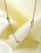 Collier chaîne plaqué or 3 tourmalines Colliers
