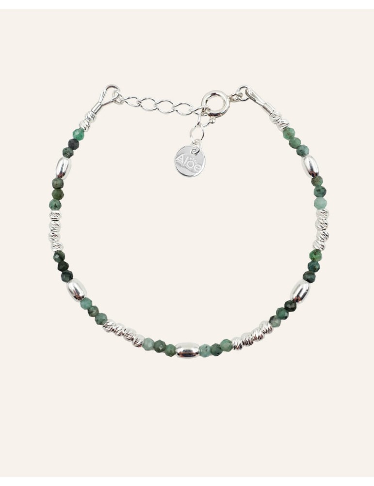 Bracelet Émeraude et Argent 925 - Zoé Aloe Bijoux