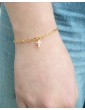 Bracelet Croix Plaqué Or et Zircons Aloe Bijoux