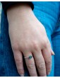 Bague solitaire en argent avec topaze Blue London Aloe Bijoux