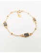 Bracelet 3 Labradorites Rectangulaires en Plaqué Or Aloe Bijoux