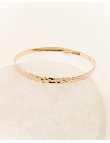 Bracelet jonc martelé en plaqué or Aloe Bijoux