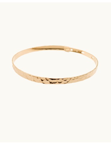 Bracelet jonc martelé en plaqué or Aloe Bijoux