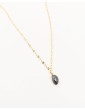 Collier pendentif saphir brut sur chaîne étoilée plaqué or Aloe Bijoux
